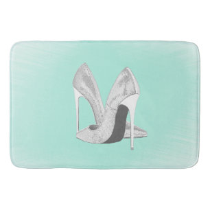 Silver Heels on Mint Badmat