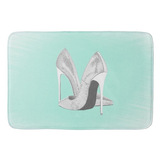 Silver Heels on Mint Badmat (Voorkant)