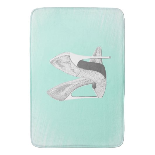 Silver Heels on Mint Badmat (Voorkant Verticaal)