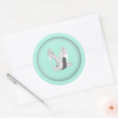 Silver Heels on Mint Ronde Sticker (Envelop)