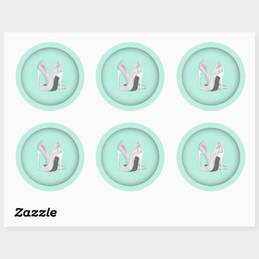 Silver Heels on Mint Ronde Sticker (Vel)