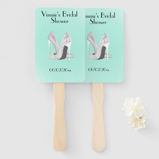 Silver Heels op Persoonlijke Munt Handwaaier (Voorkant en achterkant)