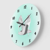 Silver Heet Mint Green Grote Klok (Hoek)