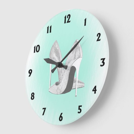 Silver Heet Mint Green Grote Klok (Hoek)