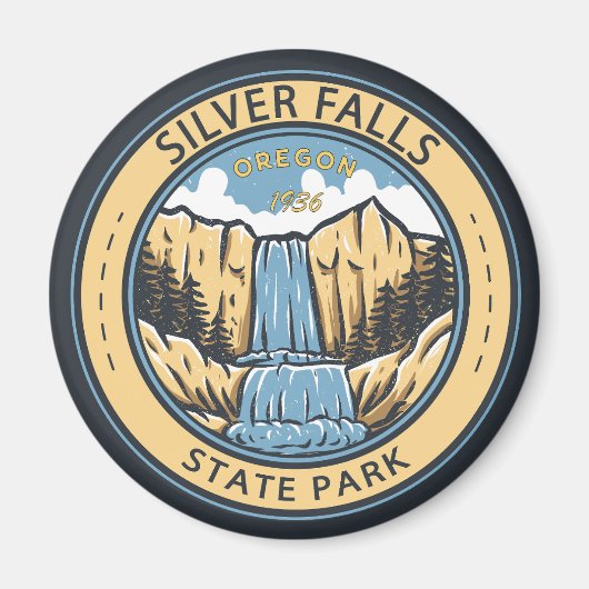 Silver Herfst State Park Oregon Badge  Magneet (Voorkant)