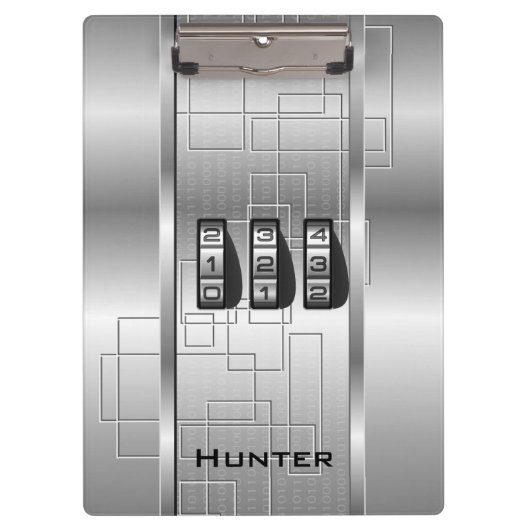 Silver Hi-Tech Code Locker Klembord (Voorkant)