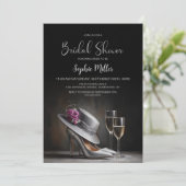 Silver High Heel Shoes Bridal Shower Kaart (Staand voorkant)