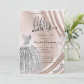 Silver High Heels Dress 50th Birthday Kaart (Staand voorkant)