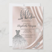 Silver High Heels Dress 50th Birthday Party Kaart (Voorkant)