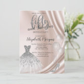 Silver High Heels Dress 50th Birthday Party Kaart (Staand voorkant)