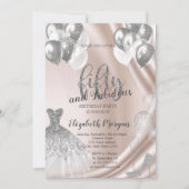 Silver High Heels Dress Balloons 50th Birthday Kaart (Voorkant)