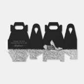 Silver High Heels Glitter Confetti Elegant Black Bedankdoosjes (Uitgevouwen)