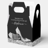 Silver High Heels Glitter Elegant Black Hartelijk Bedankdoosjes (Geopend)