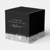 Silver High Heels Glitter Glam Birthday Party Bedankdoosjes (Achterkant)