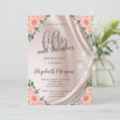 Silver High Heels Rozen 50th Birthday Party Kaart (Staand voorkant)