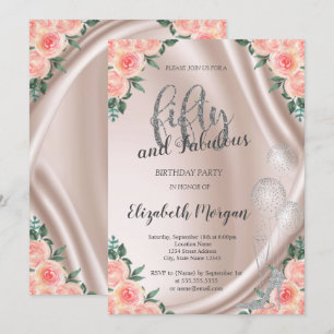 Silver High Heels Rozen 50th Birthday Party Kaart