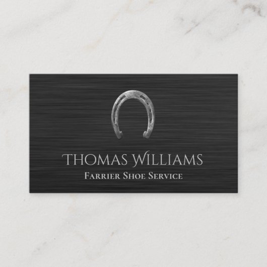 Silver Hoefijzer Equestrian Horse Farrier Service Visitekaartje (Voorkant)