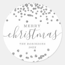 Silver Holiday Kerstmis Glitter Confetti White