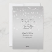 Silver Holiday Tree Snowflakes Invitation Card Kaart (Achterkant)