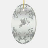 Silver Holly en Dove Keramisch Ornament (Links)