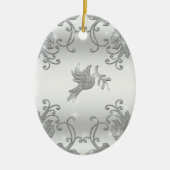 Silver Holly en Dove Keramisch Ornament (Voorkant)