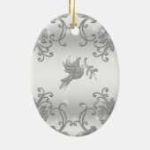 Silver Holly en Dove Keramisch Ornament (Achterkant)