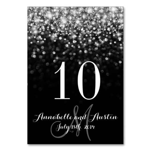 Silver Hollywood Glitz Glam Trouwtafel Kaart (Achterkant)