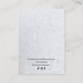 Silver Holographic Glitter ketting earing Busi Visitekaartje (Achterkant)