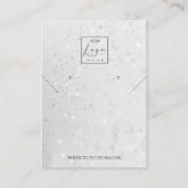 Silver Holographic Glitter ketting earing Visitekaartje (Voorkant)