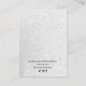 Silver Holographic Glitter ketting earing Visitekaartje (Achterkant)