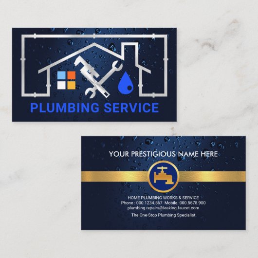 Silver Home Pipe Lijst Lekken Visitekaartje (Voorkant / Achterkant)