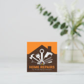 Silver Home Repair Tools Building Silhouette Vierkante Visitekaartje (Staand voorkant)