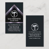 Silver Home Roof Building Construction Visitekaartje (Voorkant / Achterkant)