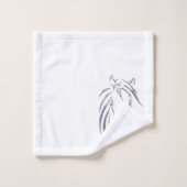 Silver Horse Head Bad Handdoek (Wasdoekje)