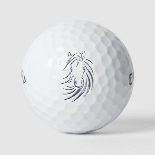 Silver Horse Head Golfballen (Voorkant)
