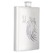 Silver Horse Head Monogram Heupfles (Rechts)