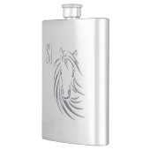 Silver Horse Head Monogram Heupfles (Links)