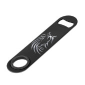 Silver Horse Head op Black Speed Flessenopener (Achterkant Gekanteld)