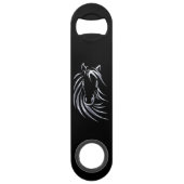 Silver Horse Head op Black Speed Flessenopener (Voorkant)
