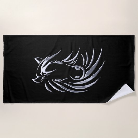 Silver Horse Head Strandlaken (Voorkant)