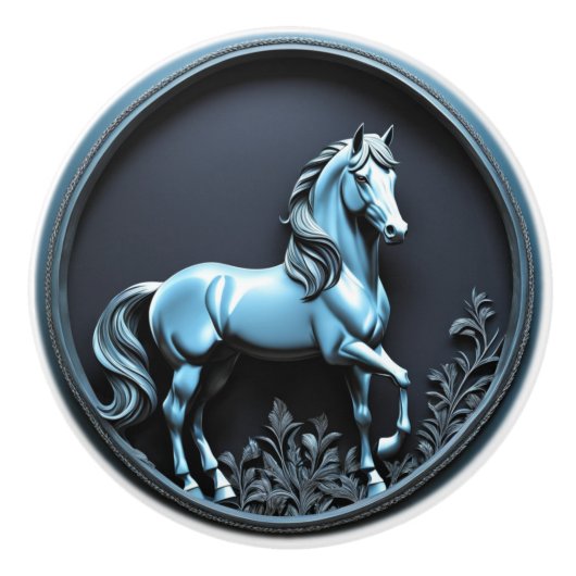 Silver Horse Keramische Knop (Voorkant)