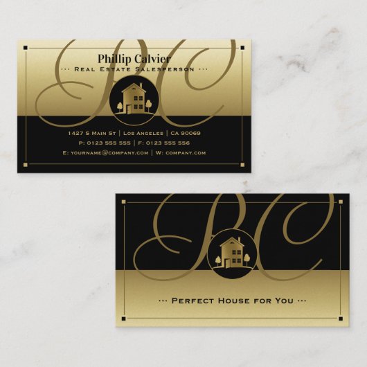 Silver House | Premium - onroerend goed - eigensch Visitekaartje (Voorkant / Achterkant)