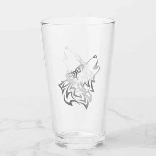 Silver Howling Wolf Glas (Achterkant)