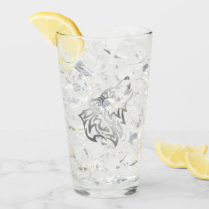 Silver Howling Wolf Glas