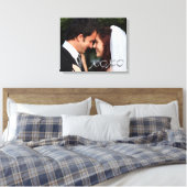 Silver Hugs en Kisses Wedding Photo Canvas Afdruk (Insitu (Slaapkamer))