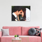 Silver Hugs en Kisses Wedding Photo Canvas Afdruk (Insitu (Woonkamer))
