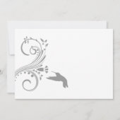 Silver Hummingbird Wedding Invitation Kaart (Achterkant)