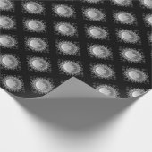 Silver Ice Crystal Snowflake Black Cadeaupapier (Hoek)