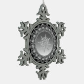 Silver Ice Snowflake Pewter-kerstversiering Tin Sneeuwvlok Ornament (Links)