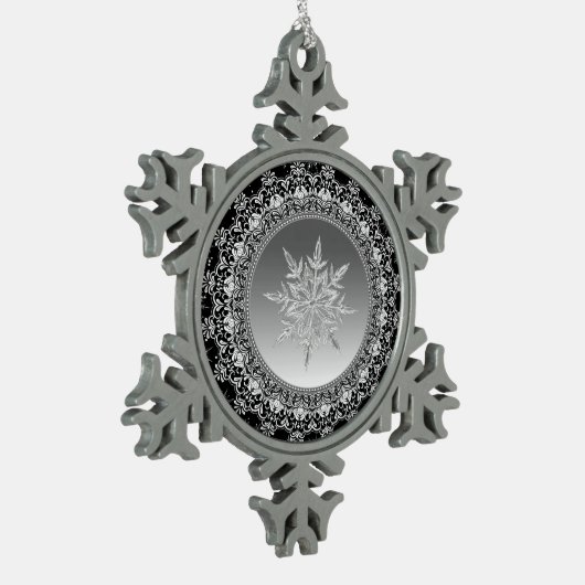 Silver Ice Snowflake Pewter-kerstversiering Tin Sneeuwvlok Ornament (Links)